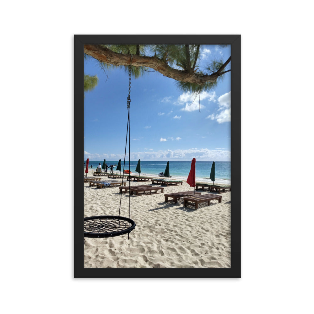 Beach Swing Framed Poster