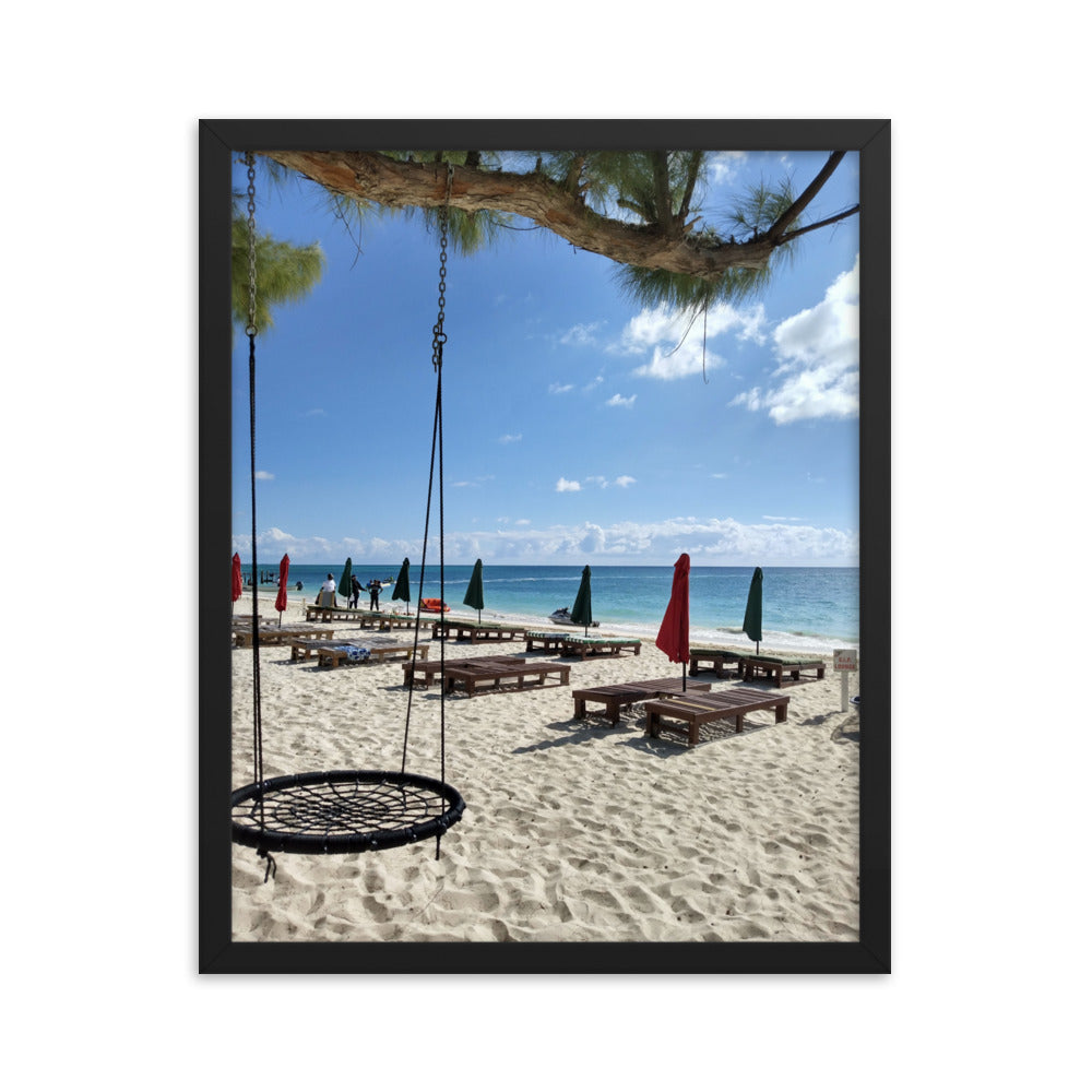 Beach Swing Framed Poster