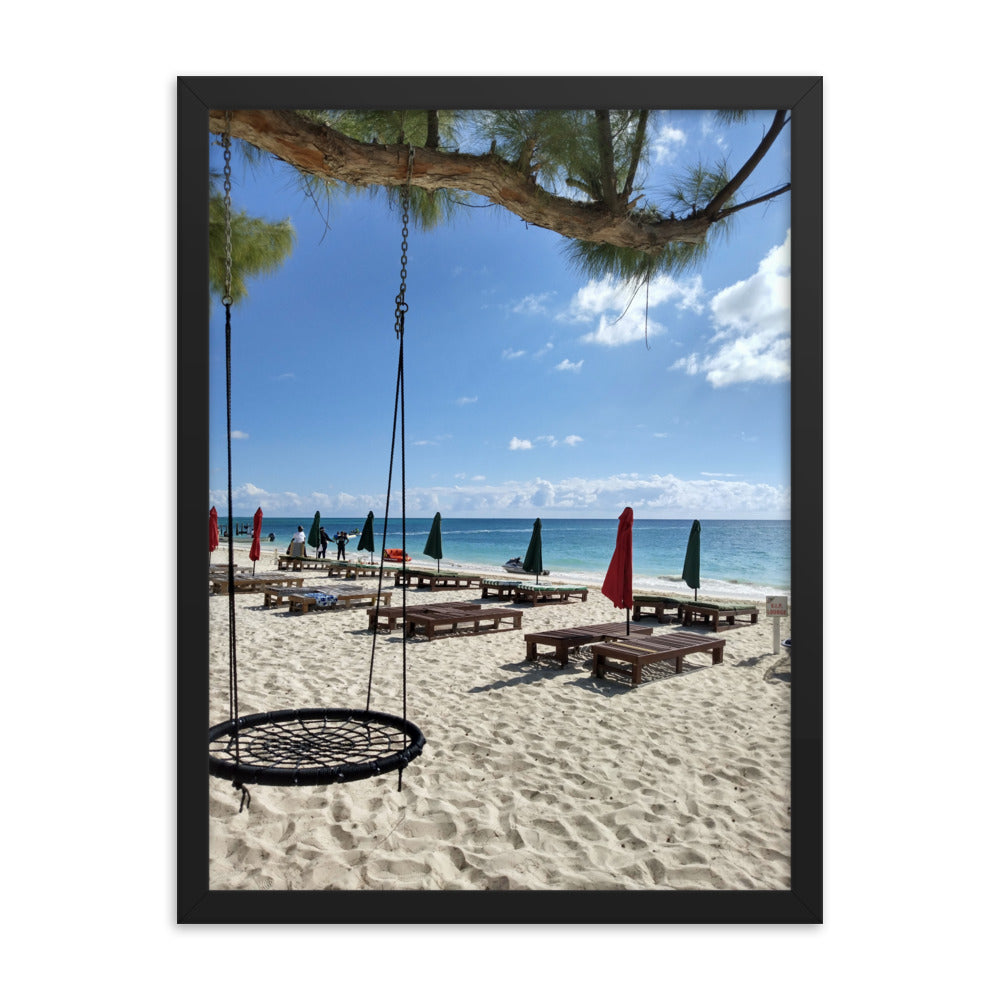 Beach Swing Framed Poster