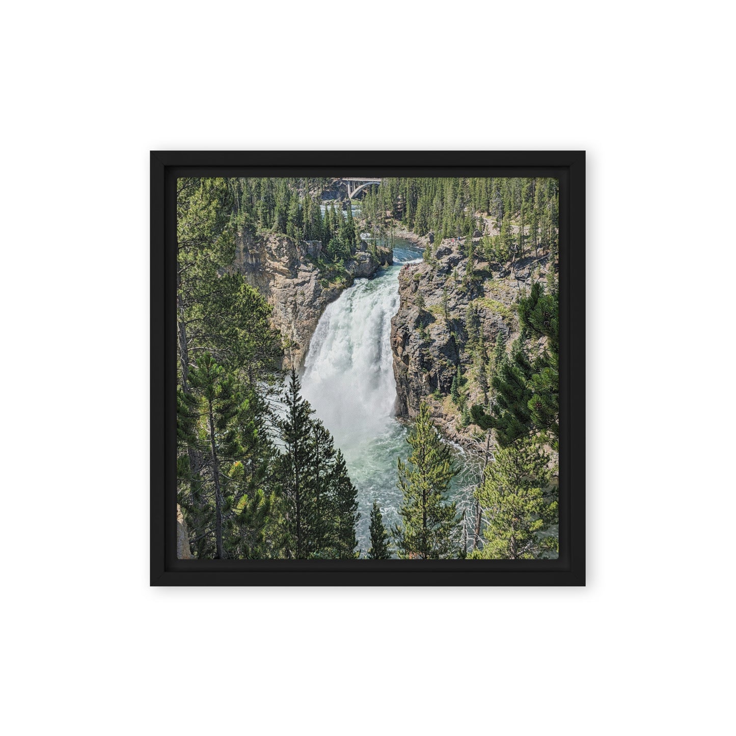 Upper Falls of the Yellowstone River Framed Canvas