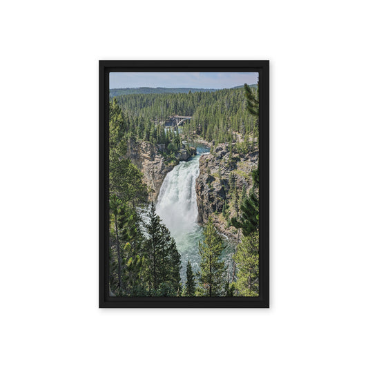 Upper Falls of the Yellowstone River Framed Canvas