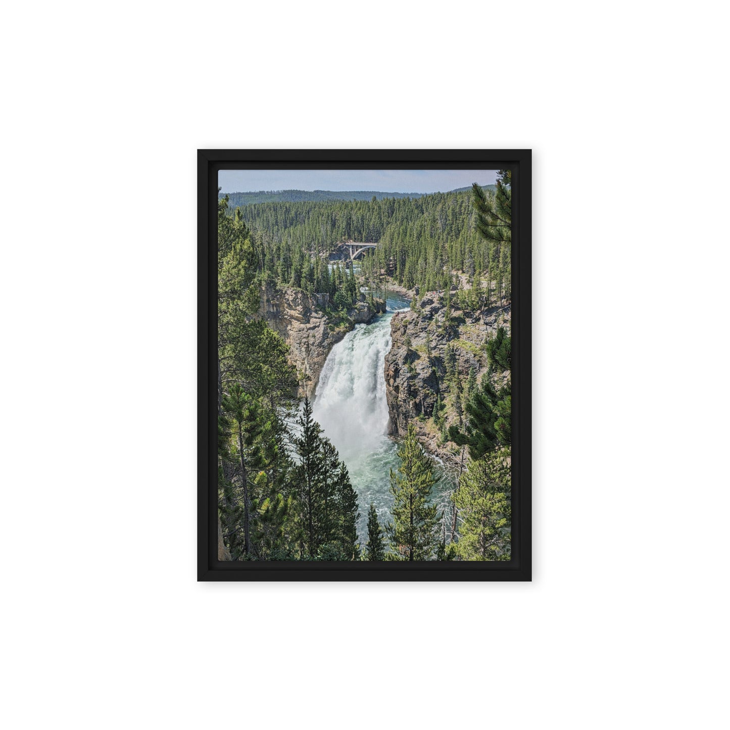 Upper Falls of the Yellowstone River Framed Canvas