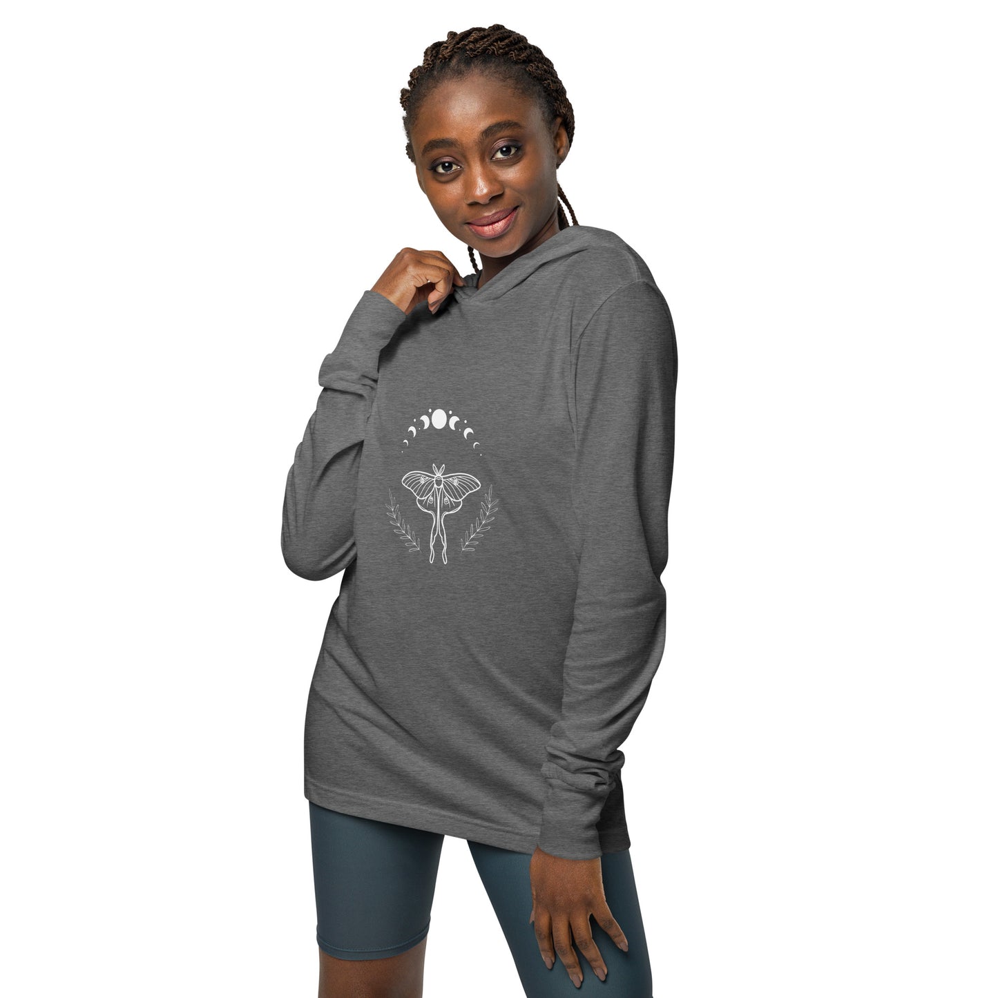 Lunar Moth Hooded Long-sleeve Tee